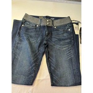 NWT - Seven7 Silver Blue Ribbed Waistband Noel Blue Women’s Size 6 Denim Jeans